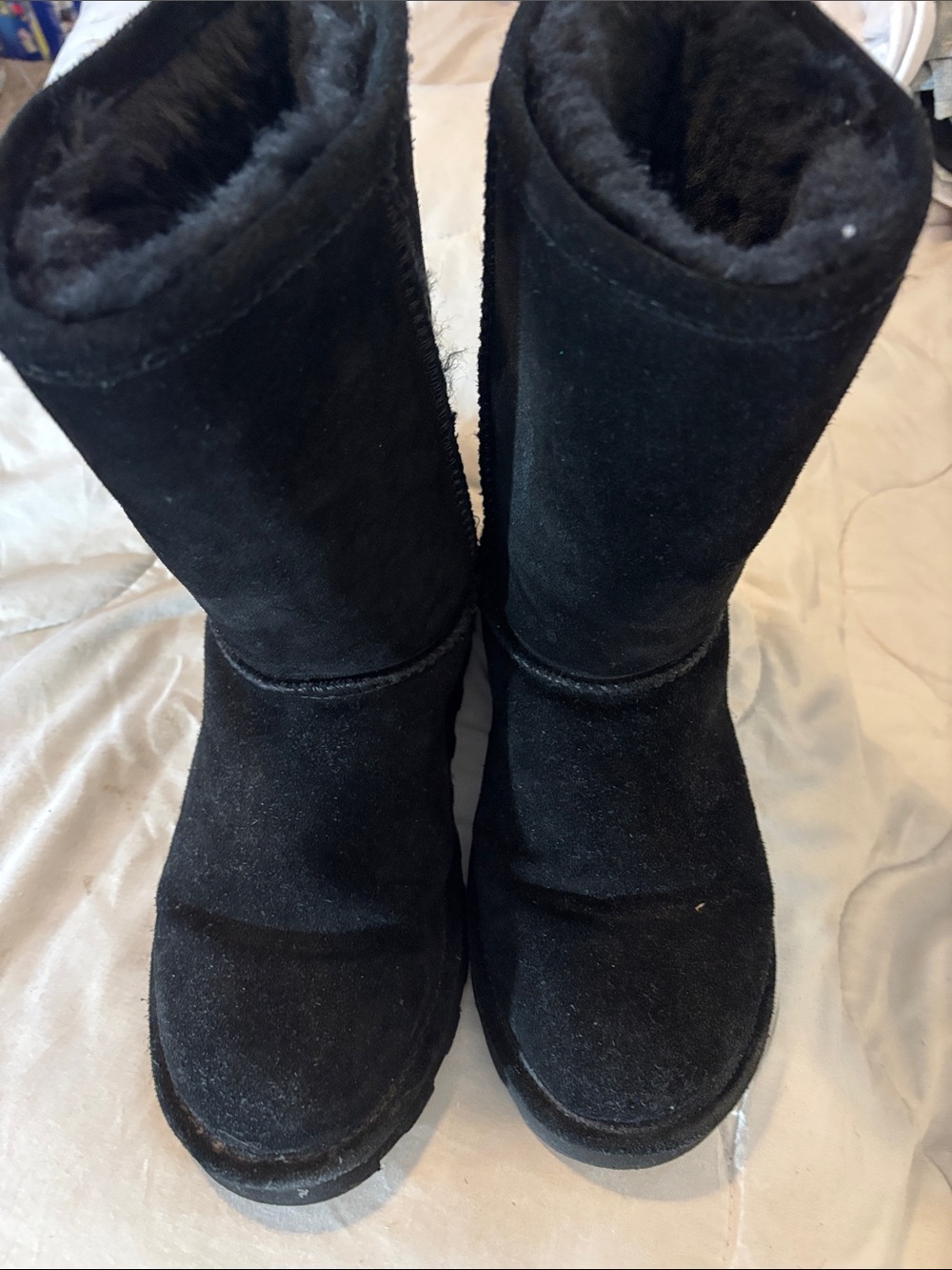 Bear Paw Black Suede Plush-Lined Mid-Calf Boots